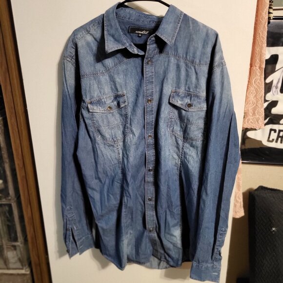 NWOT MEN'S COASTAL JEAN/DENIM SHIRT SZ XXL - Picture 1 of 4